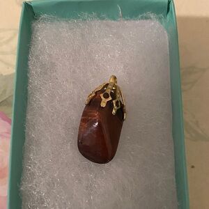 Elegant Gold and Brown Pendant